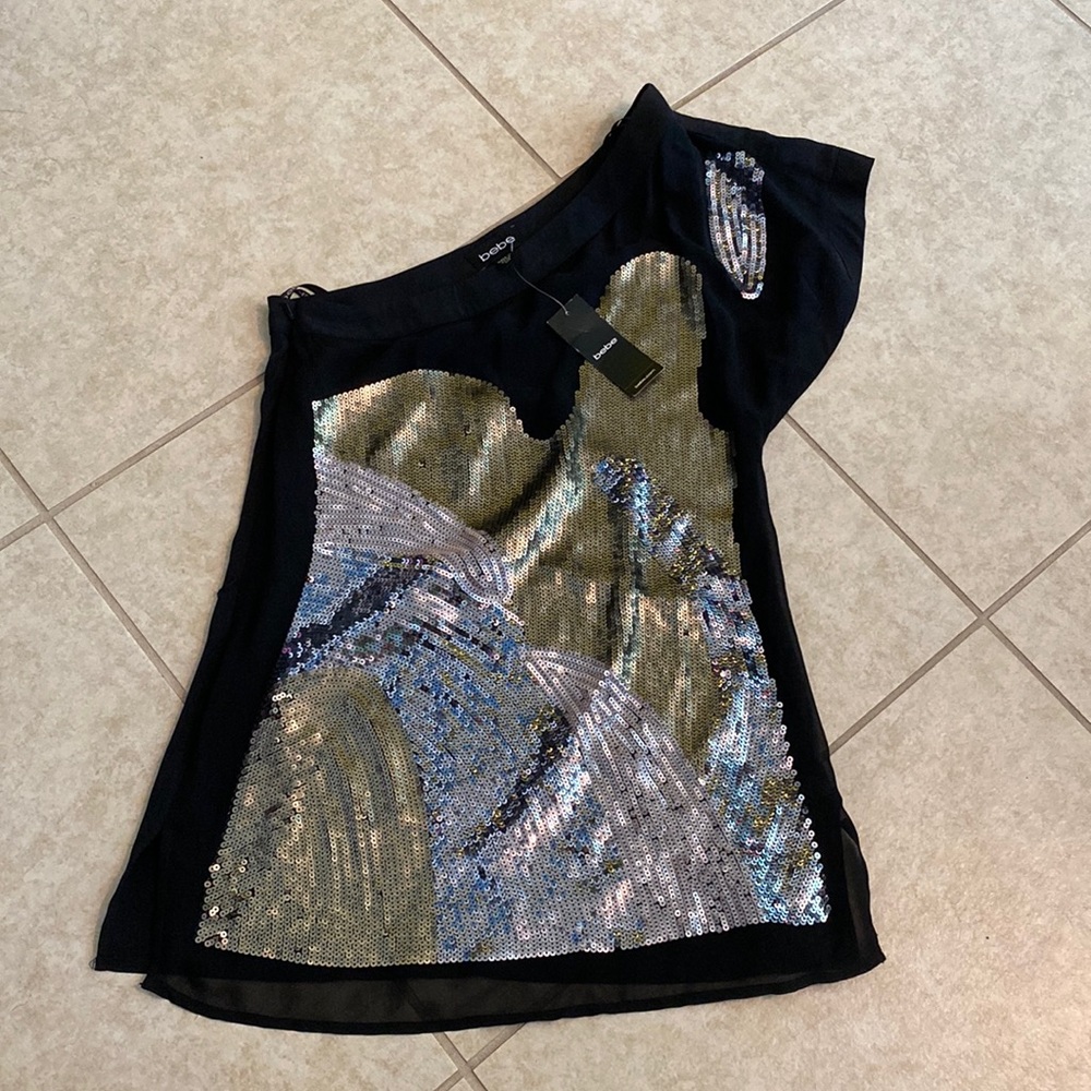 Bebe sequin pattern Tia top